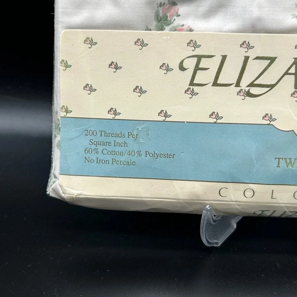 Vintage‎ Elizabeth Gray Victoria Twin Fitted Sheet English Rose New Pink Rose